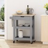 Dade Kitchen Cart with Wheels - Christopher Knight Home - 2 of 4