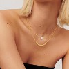 14K Gold & Platinum Plated Double Layer Pendant Necklace, Fashionable Layered Jewelry for Women - 3 of 4