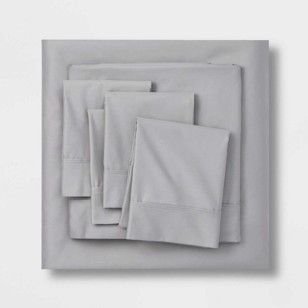 Photos - Bed Linen Queen 6pc 800 Thread Count Solid Sheet Set Light Gray - Threshold™