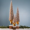 Potted Bottle Brush Pine Tree Set – 20.5", 30", 39"H Gold & White Tabletop Christmas Trees (Set of 3) Plastic Holiday Accents by Melrose - 3 of 4