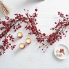 tag 5 ft. Artificial Bright Red Holly Berries   Garland Christmas Tree Staircase Mantel Fireplace Home Decorations Foam Berries - 2 of 2
