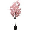 5FT Artificial Cherry Blossom Tree,Faux Floral Plant & Pink Fake Flower Tree in Flower Pot,Artificial Handmade Blossom Tree for Indoor Outdoor Porch - 2 of 4