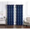 RT Designer Collection Lilian 2 Pack Embroidered Blackout Luxurious Decorative Grommet Curtain Panel 36" x 84" Navy - 2 of 4