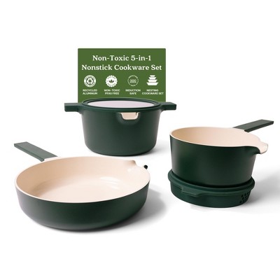 Alva 5-in-1 Green Ceramic Nonstick Cookware Set