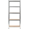 vidaXL 5-Layer Shelves 3 pcs Silver Steel&Engineered Wood - 3 of 4