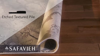 Handmade Grey and Gold Abstract Square Rug, 6'-7"