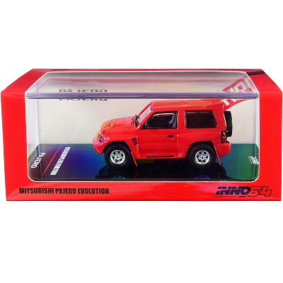 Mitsubishi Pajero Evolution RHD (Right Hand Drive) Red with Extra Wheels 1/64 Diecast Model Car by Inno Models