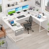 CuisinSmart 126in U Shaped Computer Gaming Desk, Reversible L Shaped Desk with Monitor Stand, Large Corner Desk with Storage Shelves - 2 of 4