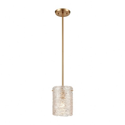Elk Home Chiseled Ice 1 - Light Pendant in  Satin Brass