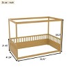 1pc Twin Canopy Floor Bed, Solid Wood Montessori Frame, With Guardrails for Kids Bedroom Safety - Baofuwish - 4 of 4