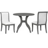 3 Piece Round Dining Table Set for 2, Dining Set Kitchen Table Set Breakfast Nook Table Set with 2 Upholstered Dining Chairs - ModernLuxe - 3 of 4