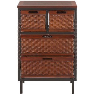 Andrew 4 Drawer Storage Unit - AMH6511 - Dark Teak - Safavieh Couture - 1 of 4