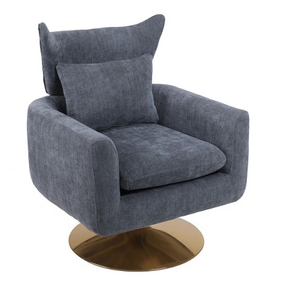 NicBex Linen Swivel Accent Chair,Upholstered Swivel Living Room Chairs with Wraparound Backrest,Comfy Arm Chair,Accent Chairs for Living Room