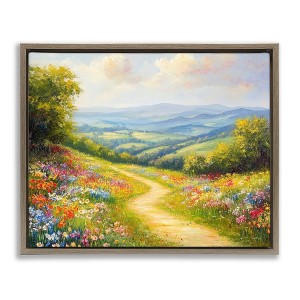 Stupell Industries Bright and Sunny Wildflowers Floating Frame Canvas Art - 1 of 4