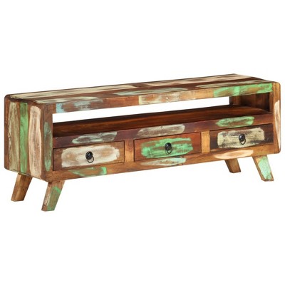 vidaXL TV Stand Multicolor 43.3 in.x11.8 in.x15.7 in. Solid Wood Reclaimed