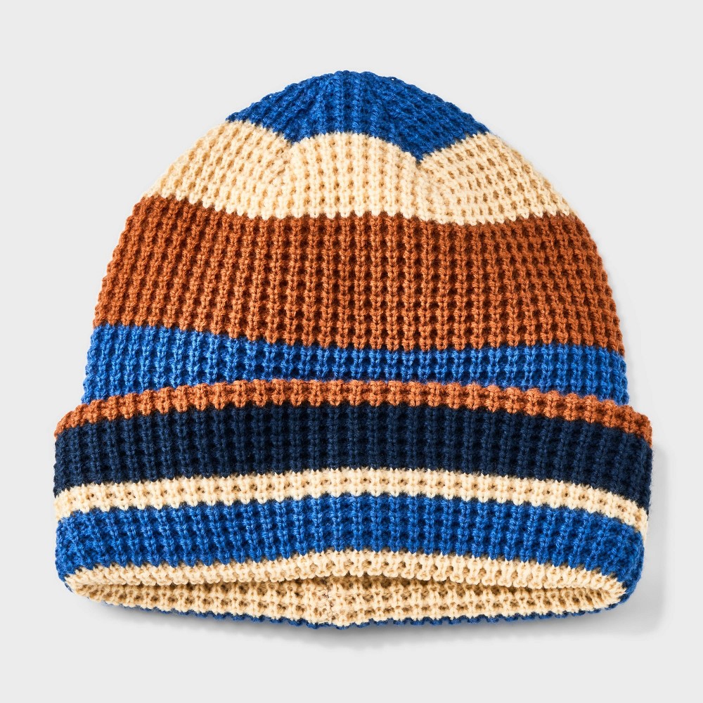 Men's Striped Beanie - Goodfellow & Co™ Brown, One Size 