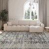 Machine Washable Rug Vintage Floral Rug Distressed Oriental Rug with Non Slip Backing, Low Pile Thin Soft Carpet - 2 of 4