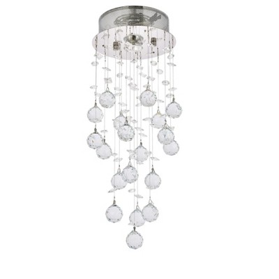 Galaxy Chrome Flush Mount with Clear Royal Cut Crystal