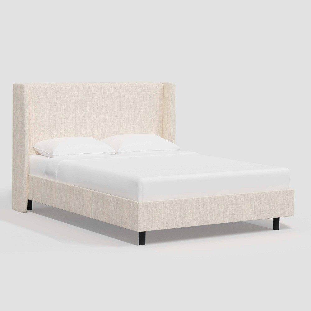 Photos - Wardrobe California King Antwerp Wingback Platform Bed in Linen Talc - Threshold™