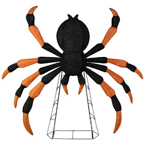 Northlight Lighted Spider Halloween Decoration - 4.5' - Black and Orange - Purple LED Lights - 1 of 4