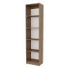 ORRD Modern Wood & White Storage Shelf - 5 Open Tiers with Enclosed Compartments, Classic Versatile Design for Bright Interiors - 3 of 4