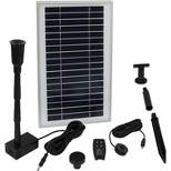 Sunnydaze Outdoor Solar Powered Water Pump and Panel Bird Bath Fountain Kit with Battery Pack and Remote Control - 105 GPH - 55"