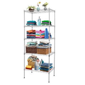 BestMassage 5 Tier Shelves Shelf Wire Shelving Unit Heavy-Duty Adjustable Storage Shelf with Lockable Wheels & Certified by NSF - 1 of 4
