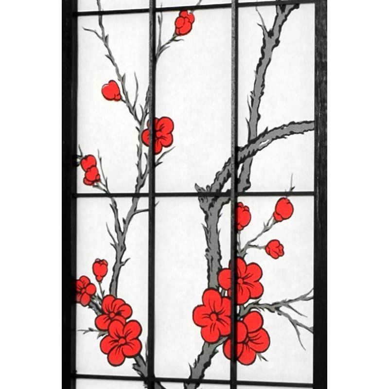 Oriental Furniture 6' Tall Blossom Shoji Screen, 3 of 5