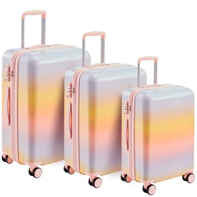 3 Piece Luggage Sets, Hardside Luggage With Triple Telescopic Handle, Safeguard Lock, Smooth Anti Pinch Design Luggage Set 20",24",28"