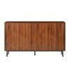 Whisen Modern Art Solid Wood Sideboard & Buffet, Storage Cabinet with Wave Relief Design, Iron Legs - 3 of 4