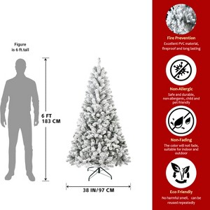 Cesicia Flocked Christmas Tree with 233 Tips, Sturdy Metal Stand, for Home, Office, Apartment Decoration - 1 of 4
