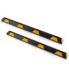 Pyle 72 Inch Heavy Duty Rubber Vehicle Wheel Stopper Curb Garage Floor Blocker Guide for Driveways and Parking Lot Spots, Black/Yellow - 2 of 4