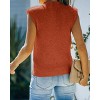 Womens Cap Sleeve Pullover Sweater Knit Tank Tops Crew Neck Sweater - 2 of 4