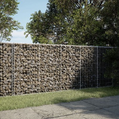 vidaXL Gabion Basket Silver Galvanized Iron 78.7 x 19.7 x 19.7 in