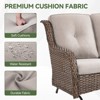 Buenhomino Patio Loveseat Rattan Glider Sofa with Curved Armrest Thicking Back & Seat Cushions for Garden Balcony Backyard - 3 of 4