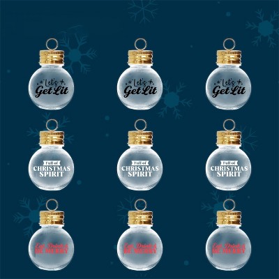 Joyfy Christmas Ornaments,  9 Pcs Christmas Tree Ornaments Set, Christmas Tree Decoration, Fillable Xmas Ornaments Decor