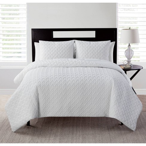 Twin Xl Nina Ii Embossed Comforter Set White - Vcny Home : Target