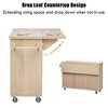 Sapphtopaz Kitchen Island with Wheels,Kitchen Rolling Cart with Drop Leaf&Storage Rack,Island Table for Kitchen,Dining Room - 2 of 4
