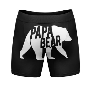 Mens Papa Bear Boxer Briefs Funny Cool Fathers Day Dad Gift Novelty Underwear For Guys - Crazy Dog Boxer Briefs - 1 of 4