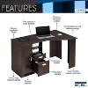 PAGED Modern Wooden Computer Desk, Home Office Desk with 3 Storage Drawers, Shelf, Elevated Wooden Desktop for Office, Study - 2 of 4
