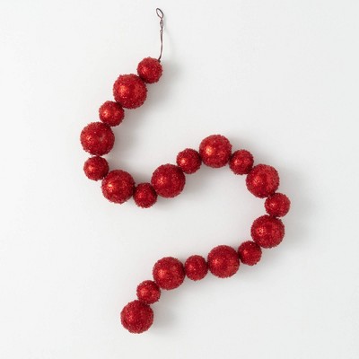 49"L Sullivans Christmas Red Christmas Ball Garland  Red