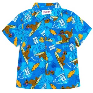 Scooby-Doo Scooby Doo Surfboard Hawaiian Button Down Dress Shirt Toddler - 1 of 3