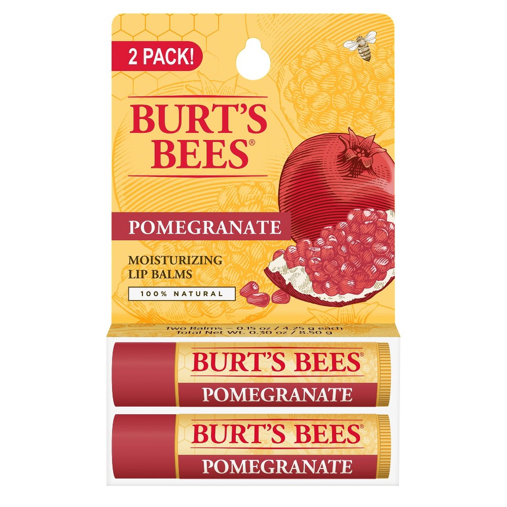 Photos - Cream / Lotion Burts Bees Burt's Bees Pomegranate Lip Balm - 0.3oz 