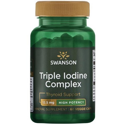 Swanson Mineral Supplements High Potency Triple Iodine Complex 12.5 mg Capsule 60ct.