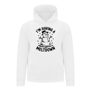 Everyday Kids Christmas Collection I’m Having a Meltdown Pullover Hoodie – Funny Snowman Holiday Sweatshirt - White - 1 of 2