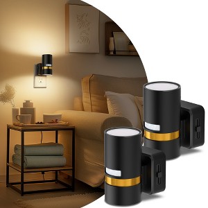 DORESshop LED Motion Sensor Night Light [2-Pack], 3000K Soft White, Dimmable 0-100LM, Plug-In for Bedroom, Hallway, Bathroom - 1 of 4