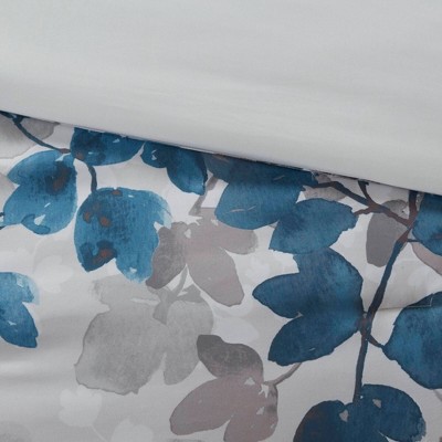 Blue Floral Microfiber Twin Bed in a Bag Set