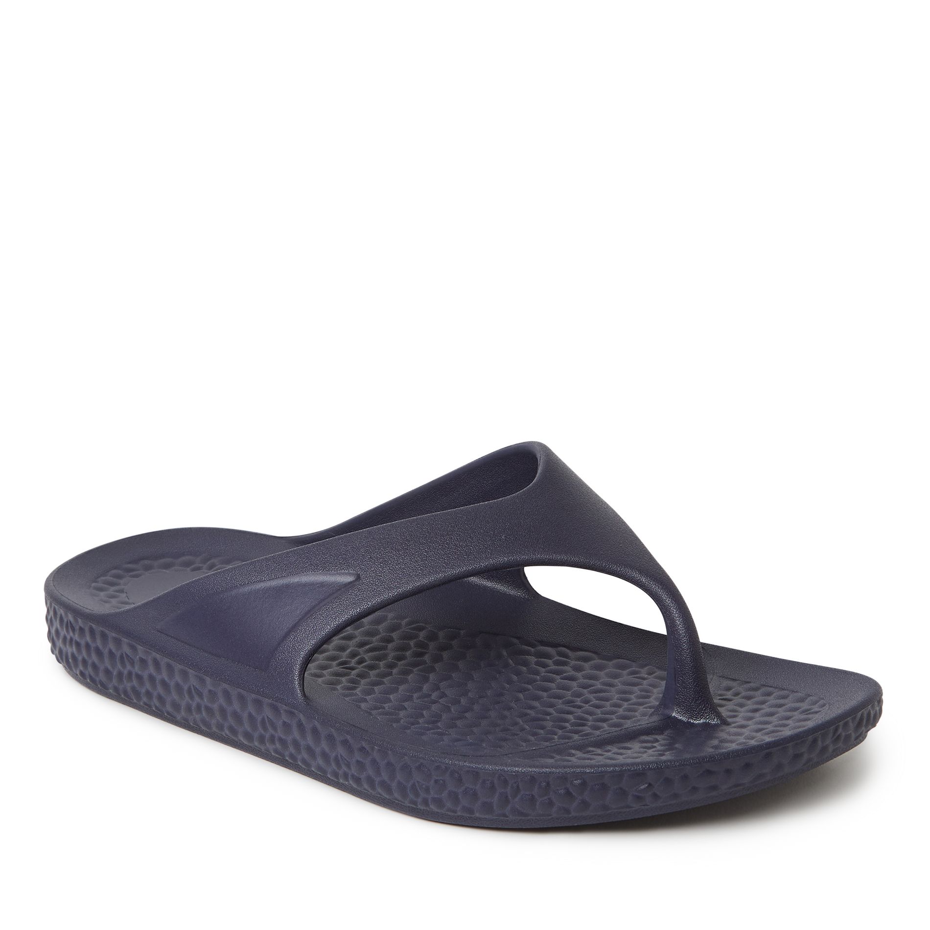 Dearfoams EcoCozy Men's Sustainable Comfort Flip Flop Thong Sandal - Peacoat Size 11