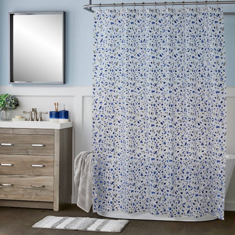 Terrazzo PEVA Shower Curtain Blue - SKL Home, 4 of 5