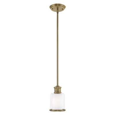 Livex Lighting Middlebush 1 - Light Pendant in  Antique Brass